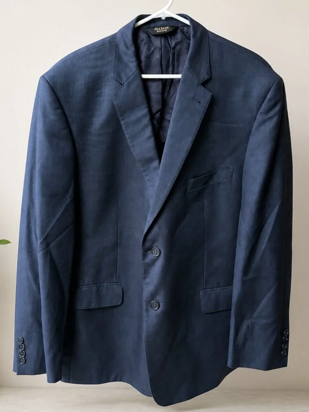 Jos A Bank Signature Blazer Men’s 50R 100% Wool Navy Blue Sport Coat EUC